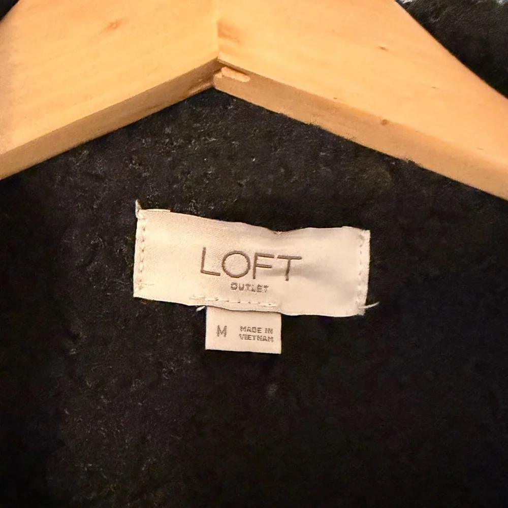 LOFT Black Teddy Jacket - Picture 2 of 2
